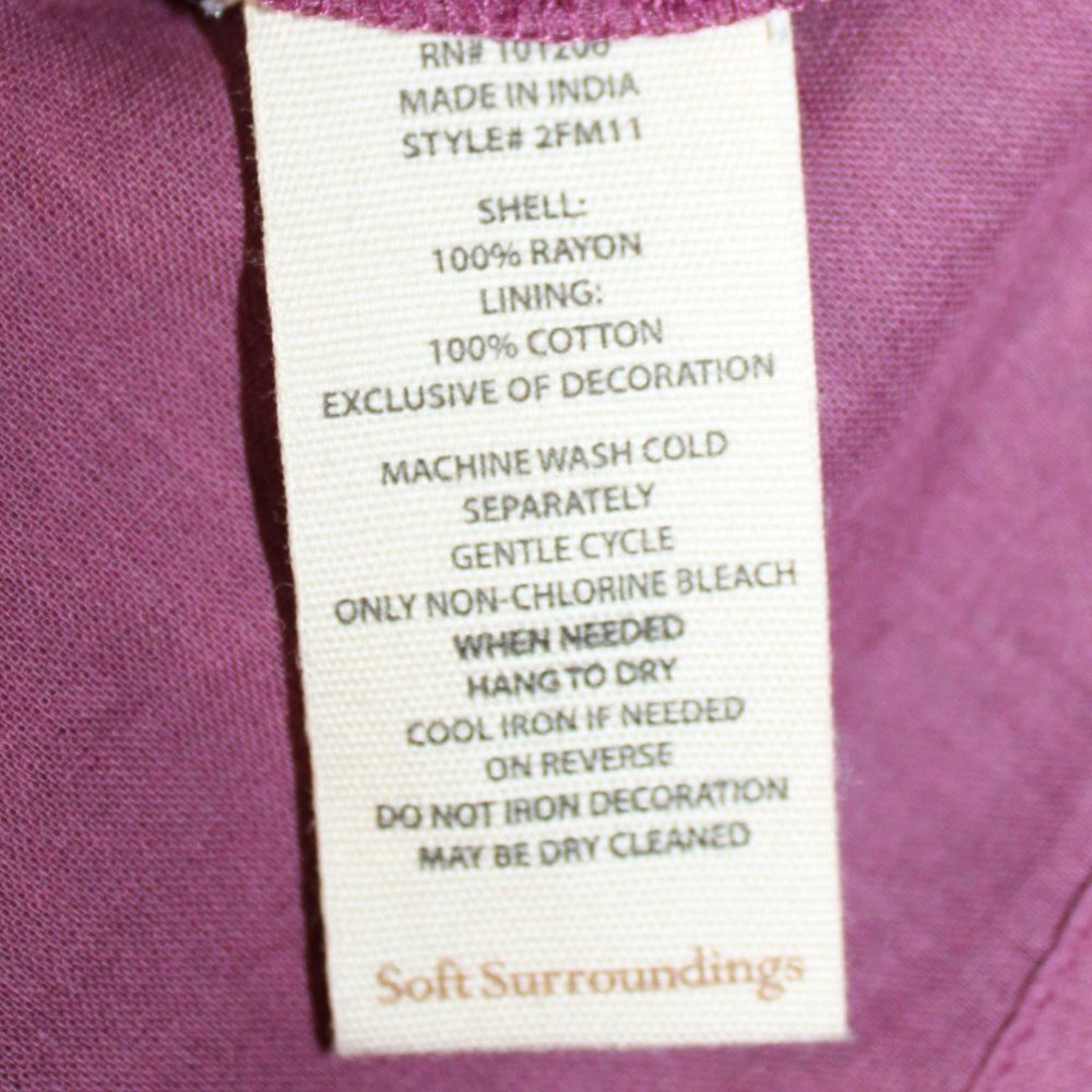 Soft Surroundings Mira Purple Paisley Hand Beaded Embroidered Dress Size Medium - Picture 10 of 12
